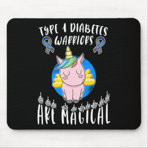 t1d Diabetes Typ 1 Bewusstsein für Einhornkrieger Mousepad