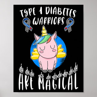 t1d Diabetes Typ 1 Bewusstsein für Einhornkrieger Poster
