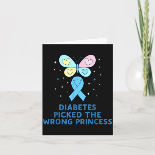 T1d Diabetes Warrior Butterfly Princess Diabetes A Karte (Vorderseite)