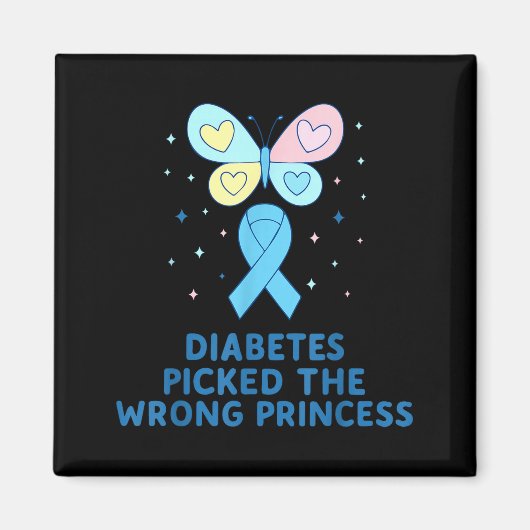 T1d Diabetes Warrior Butterfly Princess Diabetes A Magnet (Vorne)