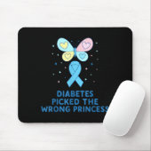 T1d Diabetes Warrior Butterfly Princess Diabetes A Mousepad (Mit Mouse)