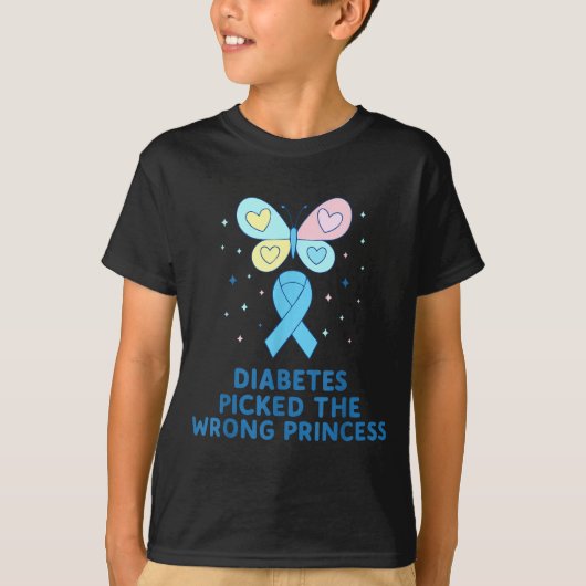 T1d Diabetes Warrior Butterfly Princess Diabetes A T-Shirt (Vorderseite)