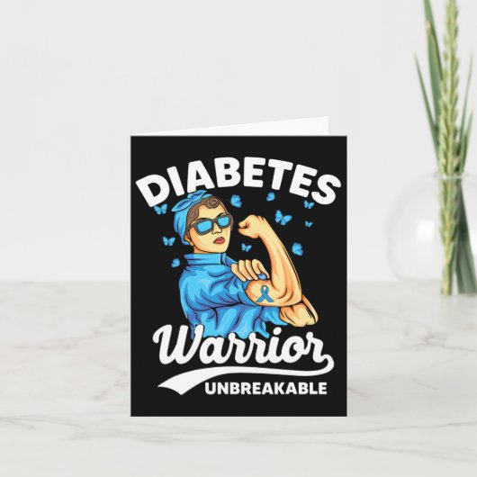 T1d Diabetes Warrior Unzerbrechlich Typ 1 Diabetes Karte (Vorderseite)