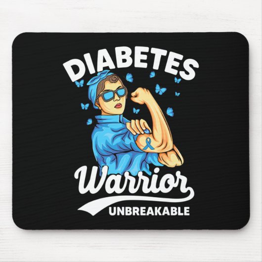 T1d Diabetes Warrior Unzerbrechlich Typ 1 Diabetes Mousepad (Vorne)