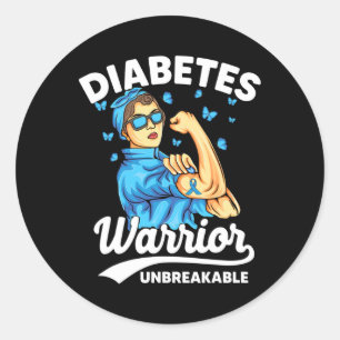 T1d Diabetes Warrior Unzerbrechlich Typ 1 Diabetes Runder Aufkleber