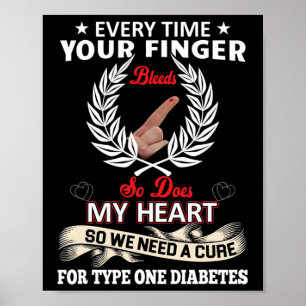 T1D Diabetiker Typ 1 Diabetes Bewusstsein Männer F Poster