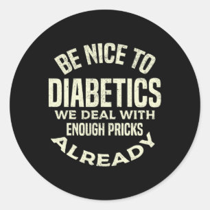 T1d Diabetiker Typ 1 Diabetes mellitus Männer Frau Runder Aufkleber