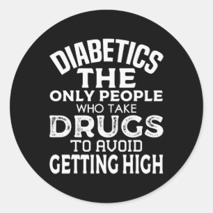 T1D Diabetiker Typ 1 Diabetes mellitus Männer Frau Runder Aufkleber