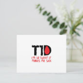 T1D Diabetikerdiabetes-Geschenk Postkarte (Stehend Vorderseite)