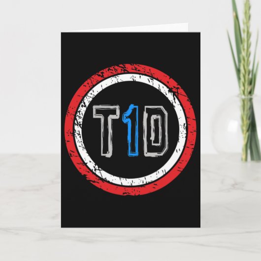 T1d Emblem Typ 1 Diabetes Bewusstsein Karte (Vorderseite)