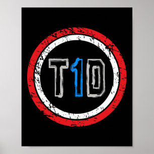 T1d Emblem Typ-1-Diabetes-Bewusstsein  Poster