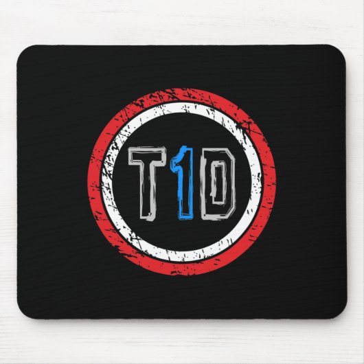 T1D Emblem Typ 1 Diabetes Mousepad (Vorne)