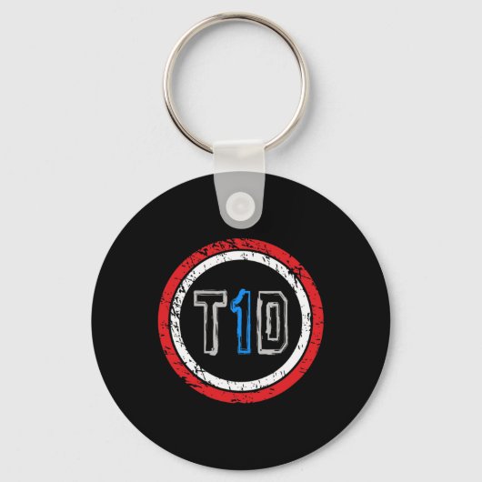 T1d Emblem Type 1 Diabetes Awareness Schlüsselanhänger (Vorderseite)