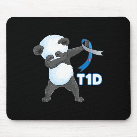 T1D Fun Niedliche Dabbing Panda Typ 1 Diabetes Awa Mousepad (Vorne)
