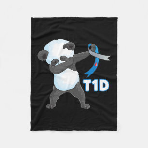 T1d Fun Niedliche Entschlackung Panda Typ 1 Diabet Fleecedecke