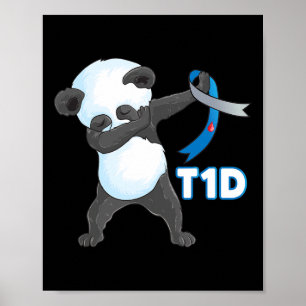 T1d Fun Niedliche Entschlackung Panda Typ 1 Diabet Poster