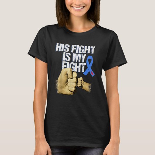 T1d Her Fight Is My Fight Diabetes Awareness Blue T-Shirt (Vorderseite)