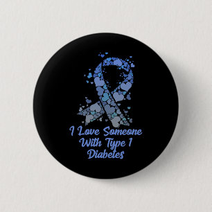 T1d I Liebe jemandem mit Typ 1 Diabetes T-Shirt Di Button