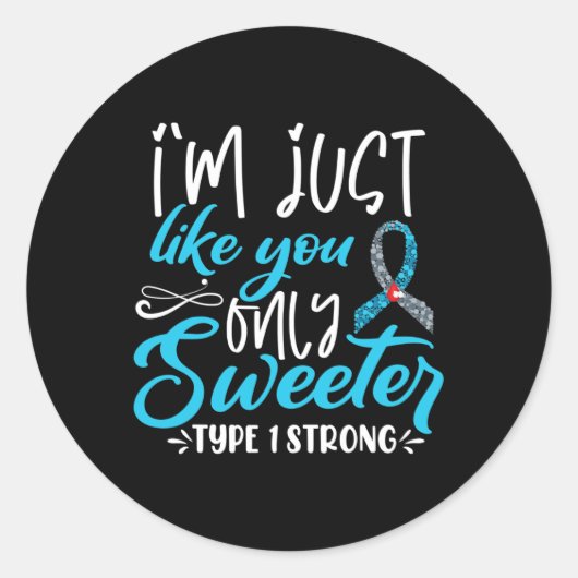 T1d Kids Diabetes Awareness Runder Aufkleber (Vorderseite)