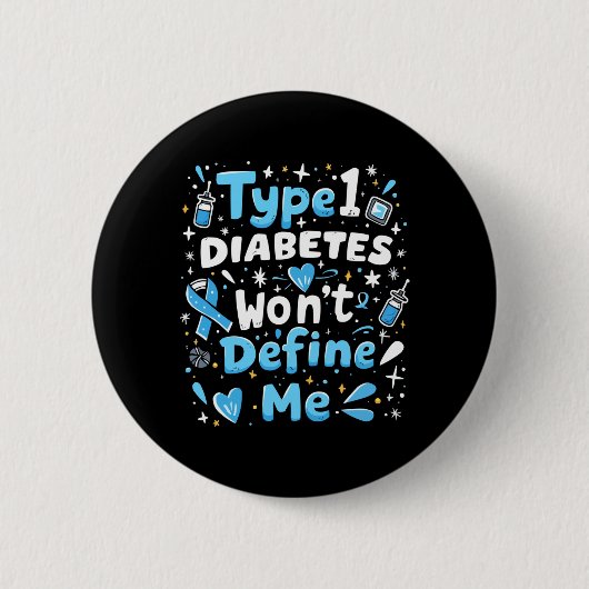 T1d Krieger Insulin Diabetiker Typ-1-Diabetes Button (Vorderseite)