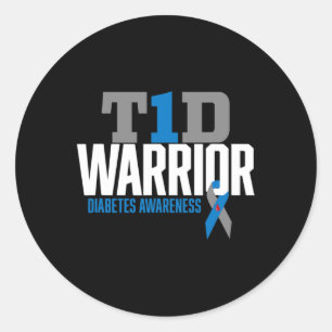 T1d Krieger Typ 1 Diabetes Aufklärung Diabetiker T Runder Aufkleber