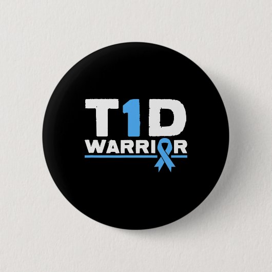 T1d Krieger Typ 1 Diabetes Bewusstsein Diabetiker Button (Vorderseite)