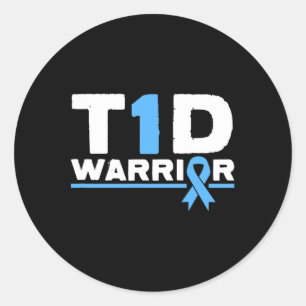 T1d Krieger Typ 1 Diabetes Bewusstsein Diabetiker Runder Aufkleber