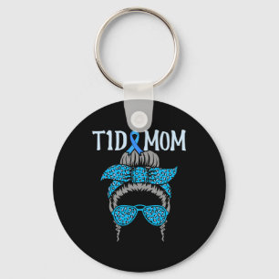 T1D Mama Diabetes Awareness Diabetic Blue Ribbon G Schlüsselanhänger