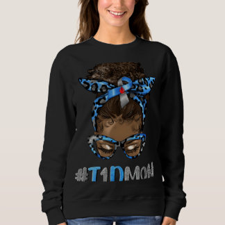 T1D Mama Schwarze Frau Afro Zerzauster Haarknoten Sweatshirt