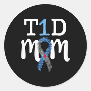T1d Mama - Typ 1 Diabetes Aufklärungsmission Mommy Runder Aufkleber