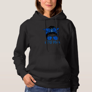 T1D Mama Unordentlicher Dutt Diabetes-Bewusstsein Hoodie