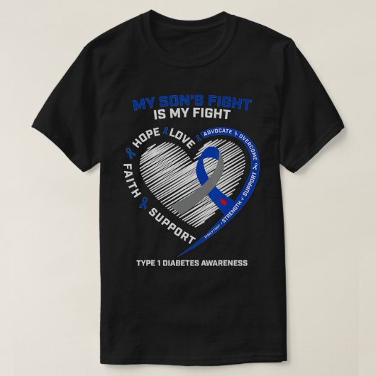 T1D Mama Vater Eltern von Diabetes Typ 1 meines So T-Shirt (Design vorne)