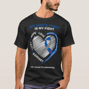 T1D Mama Vater My Son's Fight Type 1 Diabetes Awar T-Shirt