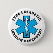 T1d Medizinische Warnung [Cyan] Button (Vorderseite)