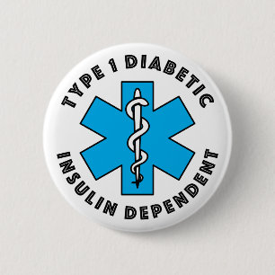 T1d Medizinische Warnung [Cyan] Button