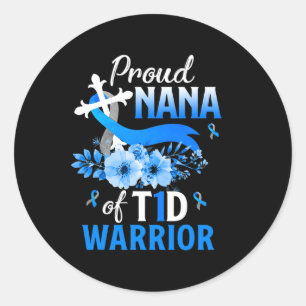 T1d Nana Typ 1 Diabetes Aufklärung Insulin Familie Runder Aufkleber