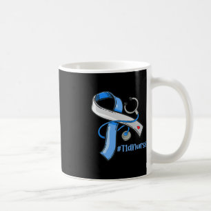 T1D Nurse Blue Ribbon Stethoscope Diabetes Awarene Kaffeetasse