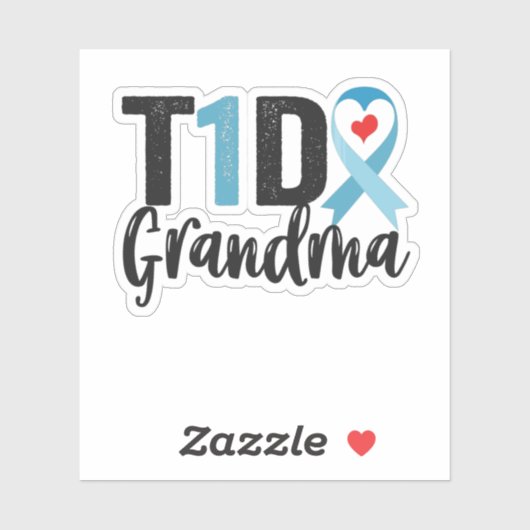 T1D Oma Diabetes Awareness Ribbon Familiengeschenk Aufkleber (Blatt)