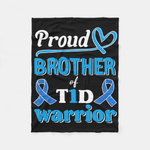 T1d Proud Brother Diabetes Awareness Blue Ribbon Fleecedecke