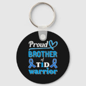 T1d Proud Brother Diabetes Awareness Blue Ribbon Schlüsselanhänger (Vorderseite)
