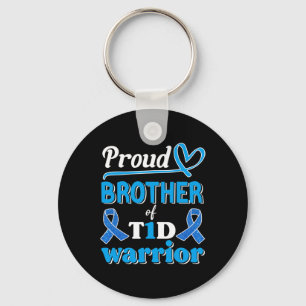 T1d Proud Brother Diabetes Awareness Blue Ribbon Schlüsselanhänger