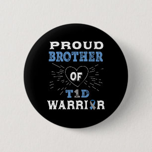 T1d Proud Brother Diabetes Awareness Typ 1 Insuli Button