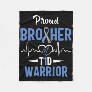 T1d Proud Brother Diabetes Awareness Typ 1 Insuli Fleecedecke