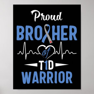 T1D Proud Brother Diabetes Awareness Typ 1 Insuli Poster