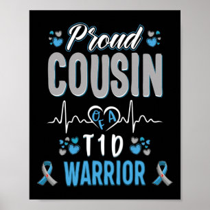 T1d Proud Cousin Diabetes Bewusstsein Typ 1 Bauchs Poster