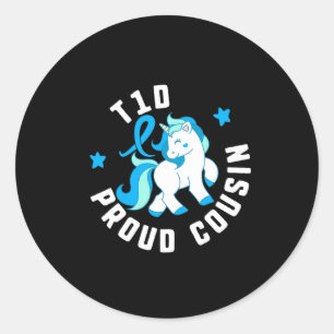 T1d Proud Cousin Diabetes T1 Bewusstsein Niedlich  Runder Aufkleber