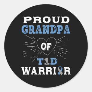 T1d Proud Grandpa Diabetes Bewusstsein Typ 1 Insul Runder Aufkleber
