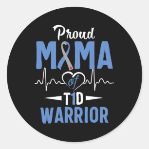 T1d Proud Mama Diabetes Bewusstsein Typ 1 Insulin Runder Aufkleber