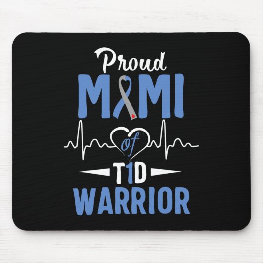 T1D Proud Mimi Diabetes Aufklärung Typ 1 Insulin P Mousepad (Vorne)