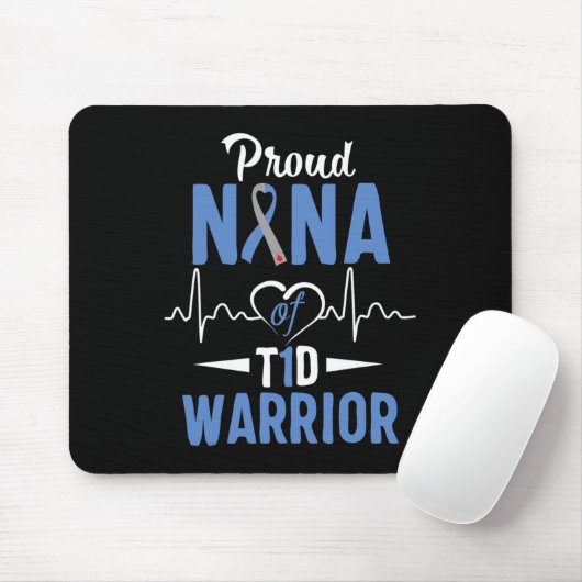 T1D Proud Nana Diabetes Awareness Typ 1 Insulin P Mousepad (Mit Mouse)